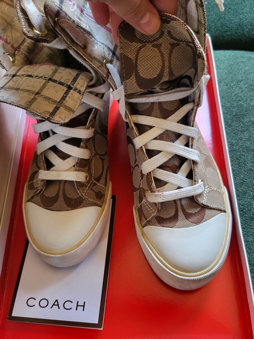 Coach Booney Sneakers Monogram Logo High-Top Sneakers - Like NEW